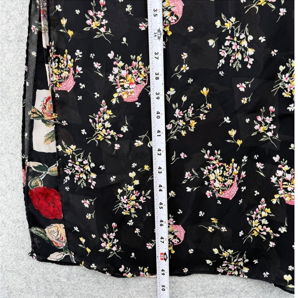 Impressions Midi Dress Size Small Black Reversible Floral 90s Vintage Grunge - Picture 7 of 8